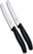 Victorinox Küchenmesser-Set 2 Stück (11cm, Extra scharfer Wellenschliff, Tafelmesser, Ergonomischer Griff, Spülmaschinengeeignet) schwarz, 2er Pack