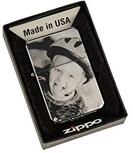 Zippo Feuerzeug mit BEIDSEITIGER Wunsch Gravur | Zippo graviert mit Deinem Foto und Text | Chrome Hochglanz poliert | personalisiert + individuell