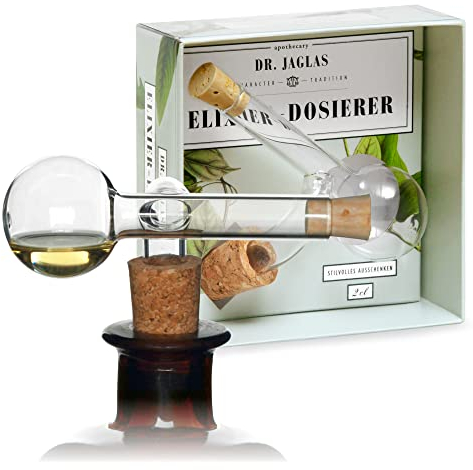 DR. JAGLAS Schnapsspender 2cl - Flaschen Ausgießer & Elixier Dosierer für Spirituosen - Schnaps Portionierer für Flaschen mit 1,8 cm Korkendurchmesser - Schnapsausgießer Flaschenspender