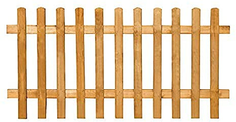 Forest Garden 6ft x 3ft (1.83m x 0.9m) Pale Picket Fence Panel - Pack of 5