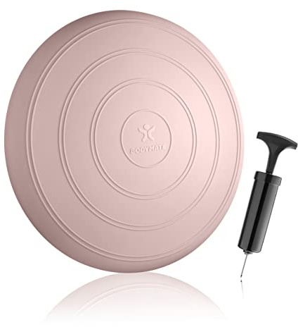 BODYMATE Ballsitzkissen COMFORT inkl. Pumpe ROSE-GOLD 33cm Durchmesser - Balance-Kissen, Sitzballkissen, Luftkissen, Balance Pad - Core-, Fitness-, Reha-, Koordinations- und Rückentraining
