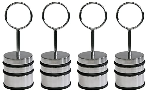 4er Set Türstopper Edelstahl mit Griff Türpuffer Massiv 1,1 kg Boden Puffer Bodentürpuffer Gummipuffer Rutschfest Tür Stopper Gummiert
