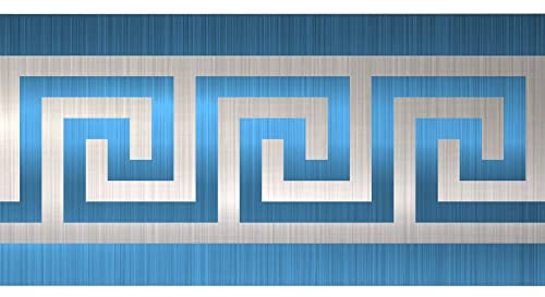 funlife Wallpaper Border Stickers, Self Adhesive Ceiling Molding Borders, Skirting Wall Waist Line for Home DIY Decorative, 10x200cm, Brushed Blue Silver
