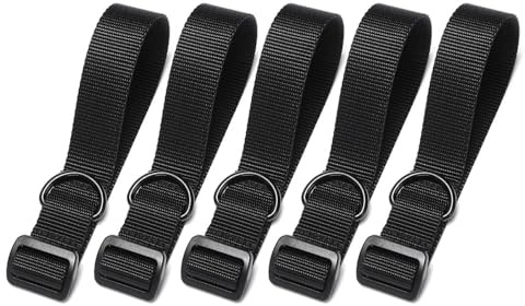 Tactical Rifle Buttstock Sling Strap, 5pcs Adjustable Rifle Sling D Ring Loop Shoulder Strap for Outdoor Hunting