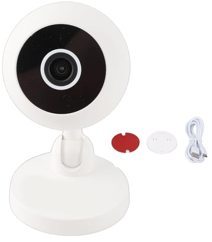 Ring Telecamera per interni, Telecamera di sicurezza wireless Rilevazione del movimento Visualizzazione remota HD compatto con conversazione bidirezionale Visione notturna Chiamate vocali Wi
