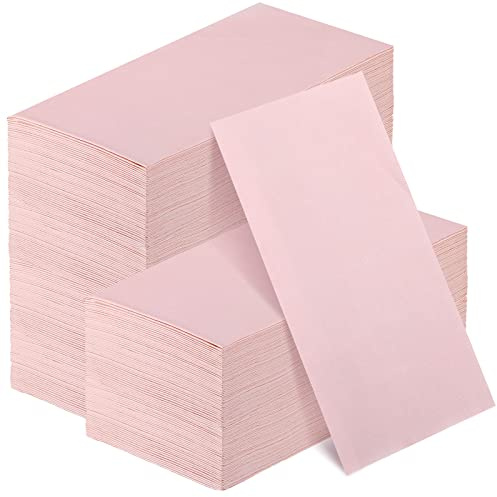 Glenmal 100 Pcs Paper Disposable Napkins 2 Ply Dinner Guest Cocktail Napkins Hand Towels for Wedding Spring Birthday Party Bridal Anniversary Reception, 13 x 16 Inches (Light Pink)