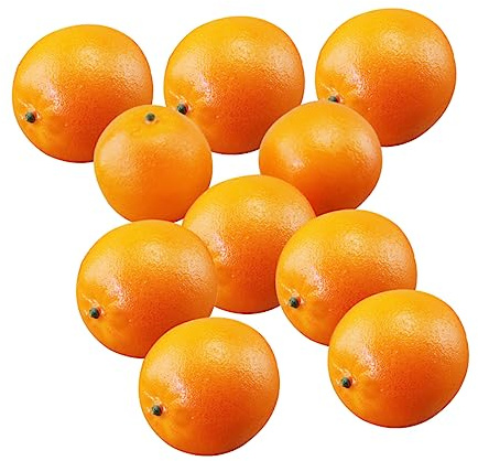 HOOTNEE Naranja Plástico Artificial Espuma Decoración para Piezas 10 | Aspecto Realista y Color Brillante, Ligero para Colección Conmemorativa, Accesorio Fotográfico