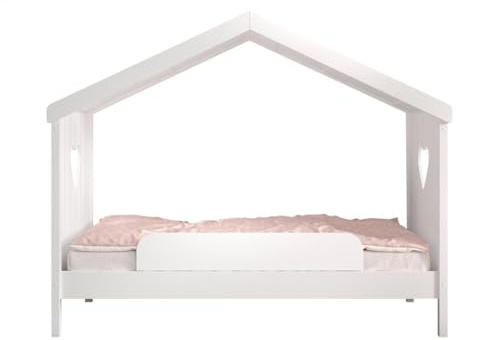 VIPACK Kinderbett Amori 90x200cm Kiefer Weiß inkl. Rollrost und Absturzschutz