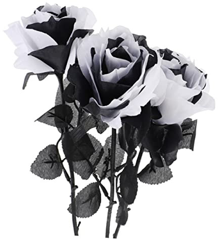Warmhm 3stücke Teiliges Künstliche Rosen Dekorative Hochzeit Halloween Elegante Wohnaccessoires Für Feierlichkeiten Für Fotoshootings Und Heimdekoration