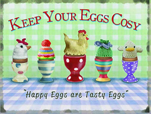 Retro Vintage Breakfast Egg Cosy Hat Metal Sign Plaque Wall Art Cafe Kitchen Tin Sign 8x12 inch