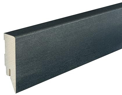 Kosche | Battiscopa | Topline | Mdf | 16 x 58 x 2500 mm | Grigio | Batteboard | Alta qualità | Robusto | 125 metri