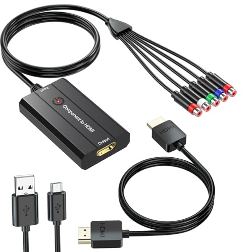 Convertitore 1080P femmina a HDMI, convertitore da YPbPr a HDMI per NGC/Wii/PS1/PS2 per visualizzare su televisori HD (solo per giochi PS1/PS2 480i, non per giochi PS1 240P)