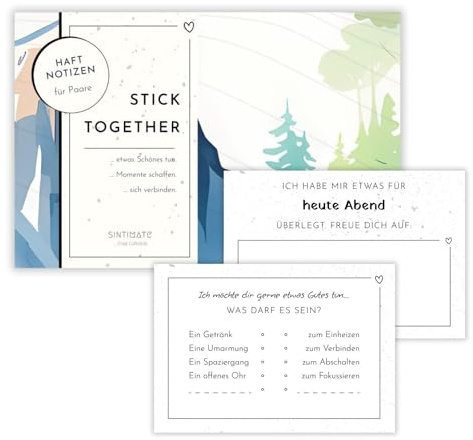 sintimate Stick Together - Lustige Haftnotizen für Paare - Date Nights und schöne Momente im Alltag - 2 Blöcke je 50 Blatt
