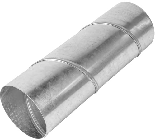 Repa Market Ø 5 Pulgadas / 125 mm - 300 mm / 12 Pulgadas de Largo Conducto de Aire Redondo Espiral Galvanizado de Acero - Conducto Recto Rígido Galvanizado de Acero - Extensión de Manguera de