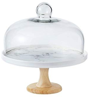 UNbit Ceramic High Cake Dome, Wedding Birthday Party Dessert Table Cake Cover Hotel Restaurant Kitchen Cheese Board Cover Cake Stands Tray (Color : One Color, Size : 9 inches)