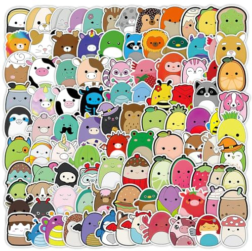Cute Animal Kawaii Stickers 100pcs Cartoon Egg Sticker Pack