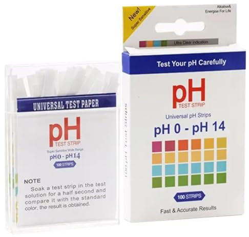 pH-Teststreifen,Wasser-pH-Teststreifen | pH 0-14 100 Streifen pH-Streifen - 100 Streifen pH-Teststreifen für Speichel, Seife, Urin, Lebensmittel, Flüssigkeiten, Wasser mit Bodentests, Laborüberwachung