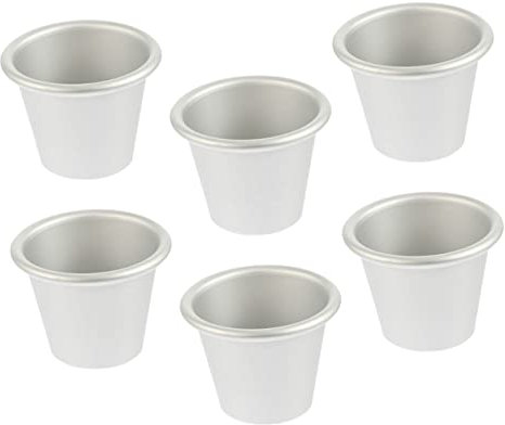 Ciieeo 6pcs Round Baking Moulds for Pudding Cake Cake Baking Pan Tool for Egg Tart in Home Bakery