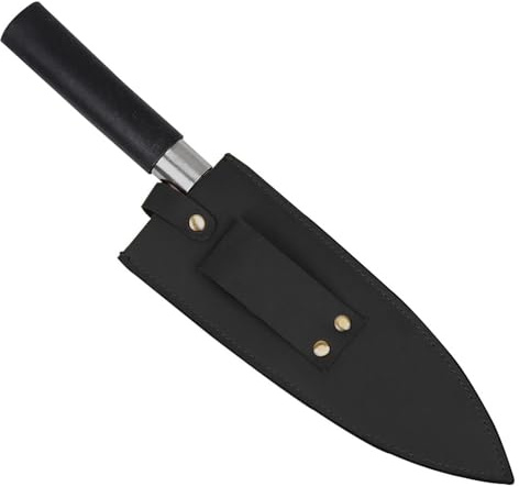 Knife Sheath,PU Leather Knife Edge Guards,8 Inch Chef Knife Guard,Outdoor Leather Knife Holster for Camping Kitchen Outdoor Cooking,Chef Meat Cleaver Sheath with Belt Loop(8.2 Lx2.7 W)