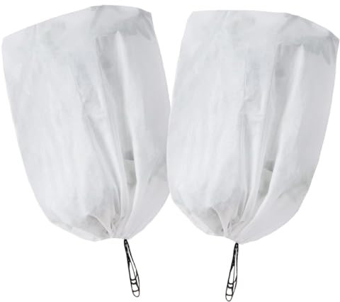 Happyyami 2 Pièces Couvert Végétal Revêtements Rester Anti Usine Toison Filet Protection Support pour Plantes D'intérieur Gel des Plantes Cloche De Jardin Couverture Végétale Tissu Non Tissé
