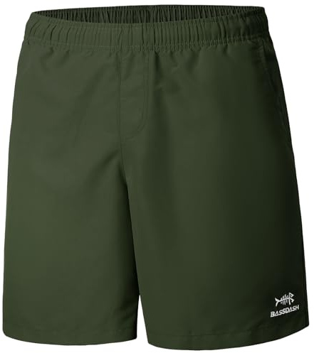 Bassdash Sportshorts för herr UPF 50+ korta joggingshorts löpning badshorts herr fitness, utomhus, sommar, Armégrön, M