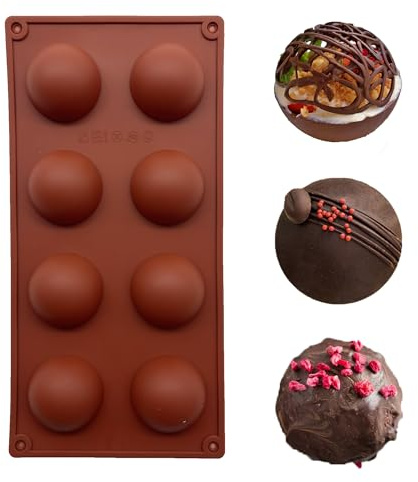 duoyif Schokoladenform Halbkugel Silikonform Kugel Ø 4,5 cm 8 Löcher | Halbkreis Silikonform Kugel Kuchenform Halbkugel Backform Für Schokolade Mousse Eiswürfel Kuchen Dekor Kugeln