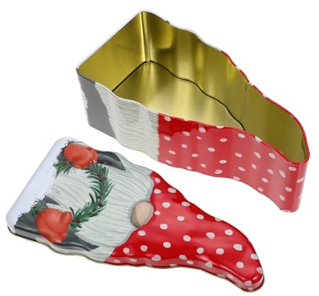 WEKAMOS Weihnachtliche Candy Box aus Robustem Eisen mit Deckel Dekorative Geschenkschachtel für Kekse und Süßigkeiten Tragbare Aufbewahrungsbox für Weihnachtsdeko und Partygeschenke