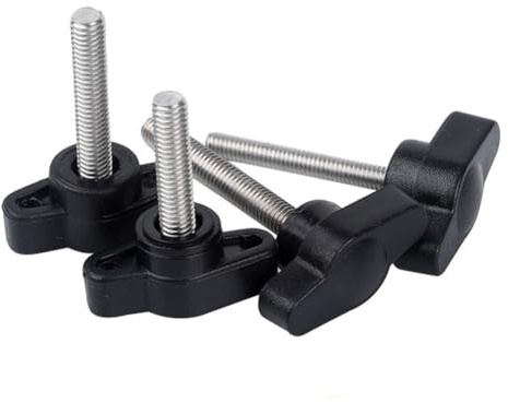 Vingskruv 4 stycken M4 x 6 mm flänsskruv T formade räfflade skruvar handtag skruv klämskruvar knapp klämknapp handtagskruvar tumskruvar maskinhandtag låsskruvar