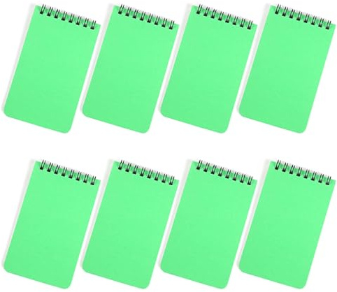 YPREWY Notizbuch, Doppelspulenbindung, 80 Blatt, unliniert, 7,6 x 10,9 cm, kleine Notizblöcke, Schreibblock, Taschennotizbuch zum Schreiben unlinierter Notizbücher, 8 Stück