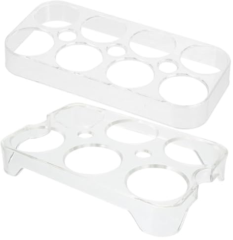 DIYEAH Huevera para Refrigerador de Plástico 2 Piezas 8 Celdas 6 Celdas Bandeja Organizadora de Huevos Doméstica Soporte Seguro y Duradero para Conservar Huevos el Frigorífico