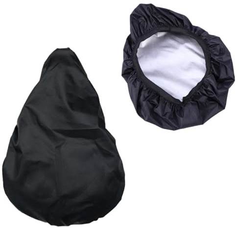 Kisangel Funda para Sillín de Bicicleta Negra 2 Unidades Tamaño Mediano a Ancho Resistente al Agua Cubierta Protectora para Asiento de Bicicleta Adecuado para Uso Exteriores y Lluvia
