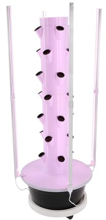 HPDTZ Idroponica Torre Pianta Pompa Serbatoio Acqua Lampada Giardino con 28 Piante 30L Serbatoio Acqua 20W Pompa Illuminazione LED per Balcone Giardino Coltivazione Erbe