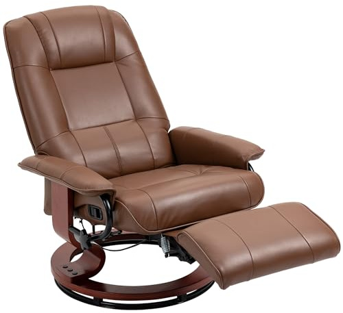 VSOGA Sillón de relax giratorio, sillón reclinable con reposapiés, sillón reclinable con reposabrazos, para salón, dormitorio, arte