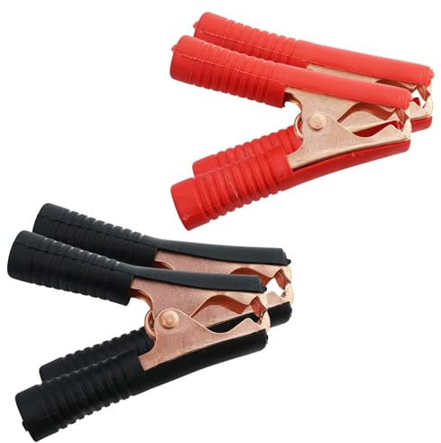 Pinze Cavi Batteria Auto 1000a Pinze Coccodrillo per Cavi 9cm, Pliers Batteria con Guaina Isolante, Usato per Il Cavo di Salto-Avvio della Batteria dell'automobile (4 Pezzi)