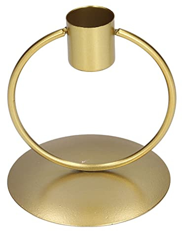 Haofy Set med Gyllene Ljusstakar, Ljusstakar för Eleganta Middagar med Levande Ljus, Lätt Att Montera och Rengöra, Perfekt för Heminredning och Evenemang Golden Ljushållar Set, Järnrund