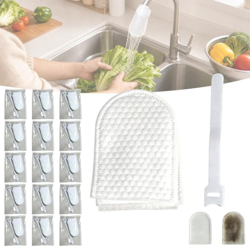Faucet Filter Cotton Bag, Water Filters Cartridge, Universal Faucet Filter Bags 100/300 PCS, Anti-Splash Fine Mesh for Sediment Rust Removal, Tap Water Filters for Kitchen Bathroom Sink (150pcs)