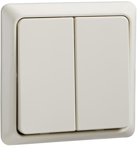 Elso Taster 2-Fach flach 1 A.42 V Ren, perlweiß, 506350