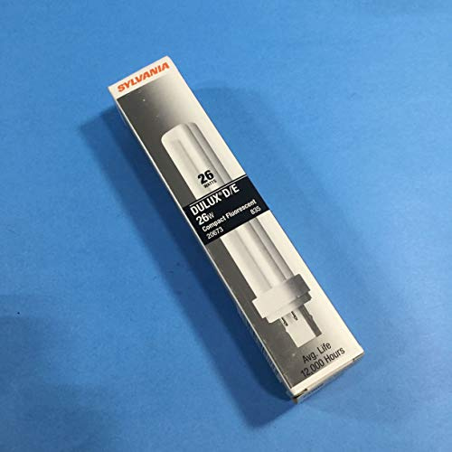 Sylvania #20673 CF26DD/E/835 26 watt Double-Tube Compact Fluorescent Lamp, 4-Pin (G24q-3) base, 3500K, 1710 lumens, 12,000hr life