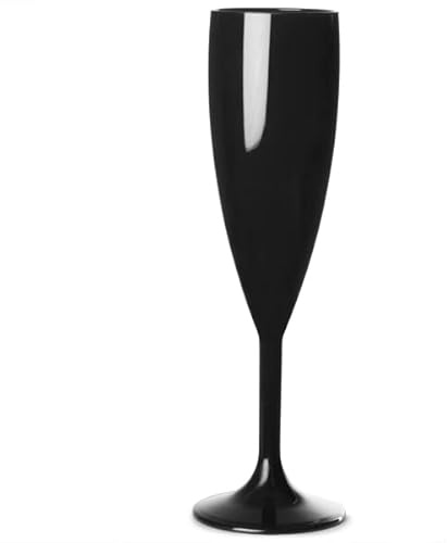 BBP BB 141-1BL NS Flute Polycarbonate, 187 mL, 6.6 oz., Black (Pack of 12)