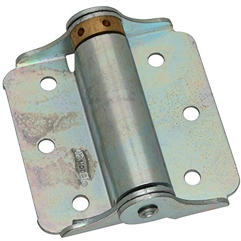 National Hardware N115-055 Adjustable Spring Hinges 2-Pack 3 in Self Closing Heavy Duty Door Hinges Zinc Plated Steel Full Surface Mount Non Mortise for Interior Doors
