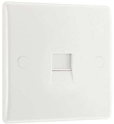 BG Electrical 8BTM/1 - Presa telefonica singola, tipo a vite, colore: Bianco