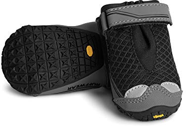 Ruffwear, Grip Trex Dog Shoes, Non-Slip Boots for Hot Pavement & Snow, Weatherproof Paw Protection with Breathable Mesh, Rugged Sole for Hiking, Obsidian Black, 2.50