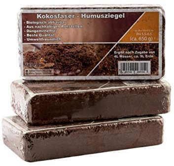 kokosfaserziegel als Substrat für das Frühbeet bei Schildkröten - auch als Blumenerde für Zimmerpflanzen - Humusziegel Kokoserde torffrei - geeignet als Palmenerde - kokosfasern erde terrarium