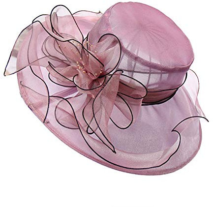 Gemini_mall Damen-Fascinator, Organza, Kirche, Kentucky, Derby, Brautschmuck, Teeparty, Hochzeit, Sommer, Strand, Sonnenhut, violett, Einheitsgröße