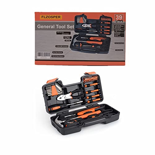 KYDSAN 39-Piece Tool Set，General Household Hand Tool Kit with Portable Toolbox Storage-Great Gift for Beginners (Yellow)