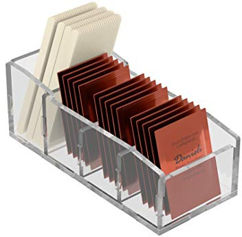 Danieli | Porta sobres de azúcar y agitadores del café PTZ003 | 4 compartimentos porta azucarillos individuales y agitadores del café o té | Caja de mesa para azúcar sobres para bar y oficinas