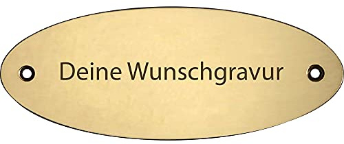 ovales Messingschild mit Gravur