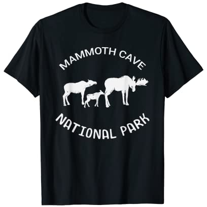 Familia de fuentes Mammoth Cave National Park Camisa Kentucky Moose Camiseta