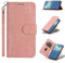 ESONG Antigolpes Funda para Huawei P30 Lite,Flip Cover Magnético Cuero Carcasa,Protección Funda Tapa Libro Movil Case Ranura Tarjeta Plegable Soporte Billetera Case-Rosa