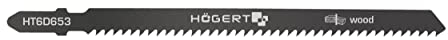 Högert Technik - 5 x Stichsägeblatt für schnelle Holzschnitte - aus SK5-Stahl - 9 TPI - Gesamtlänge: 126 mm - Stichsägeblatter für die Bearbeitung von Holz, Holzwerkstoffen und Kunststoffen